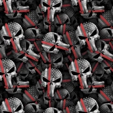 Punisher Thin Red Line Flag - 18"x46" Hydrographic Film Hydro Dipping