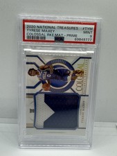 2020 National Treasures Tyrese Maxey Colossal Prime Rookie Patch RC /25 PSA 9