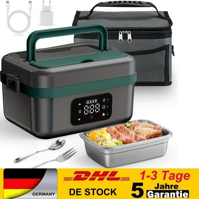 16000mAh Elektrische Lunchbox 1L Edelstahl mit Akku LCD Timer Self-Heating Box