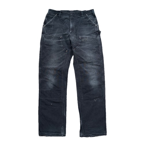 Vintage 90s Carhartt Double Knee Made In USA Pants B01 BLK Distressed 36x34 - Image 1