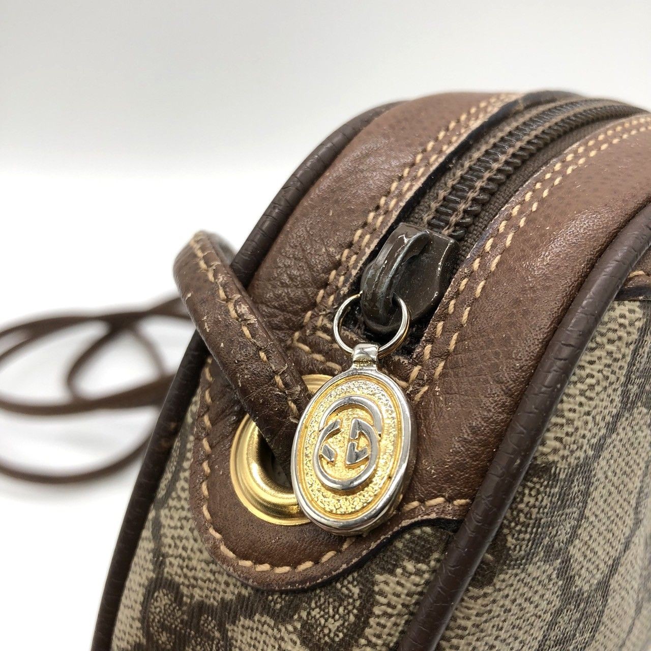 GUCCI Old Gucci 007 754 6112 Shoulder Bag GG Canvas Leather Brown Sherry Japan thumbnail 17