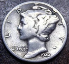 1944-1 Mercury Dime (G)