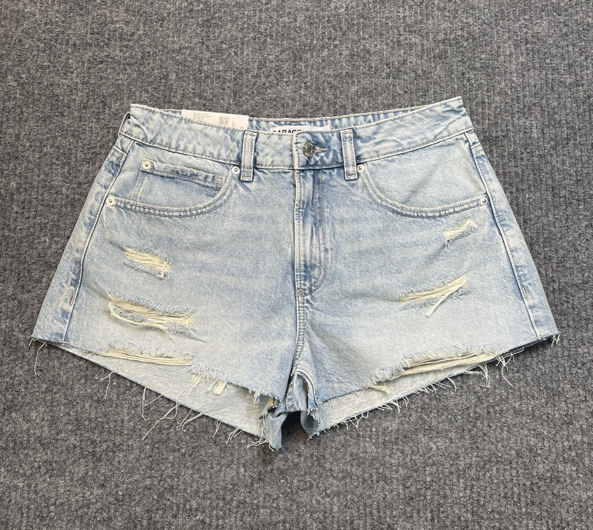 Garage Denim Festival Shorts Women Size 7 Distressed Cut-Off Blue Cotton NEW