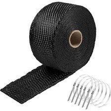 Exhaust Heat Wrap 2 Inch x 16 Feet Black Fiberglass Heat Shield Tape with