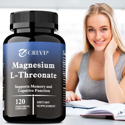 GREVIP Magnesium-L-Threonat–Gehirngesundheit,Unterstützt Erinnerung & Kognitiv Funktion