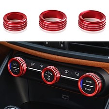 3PCS Car AC Knob Trim Air Conditioner Audio Cover Rotary Decoration Ac Knob