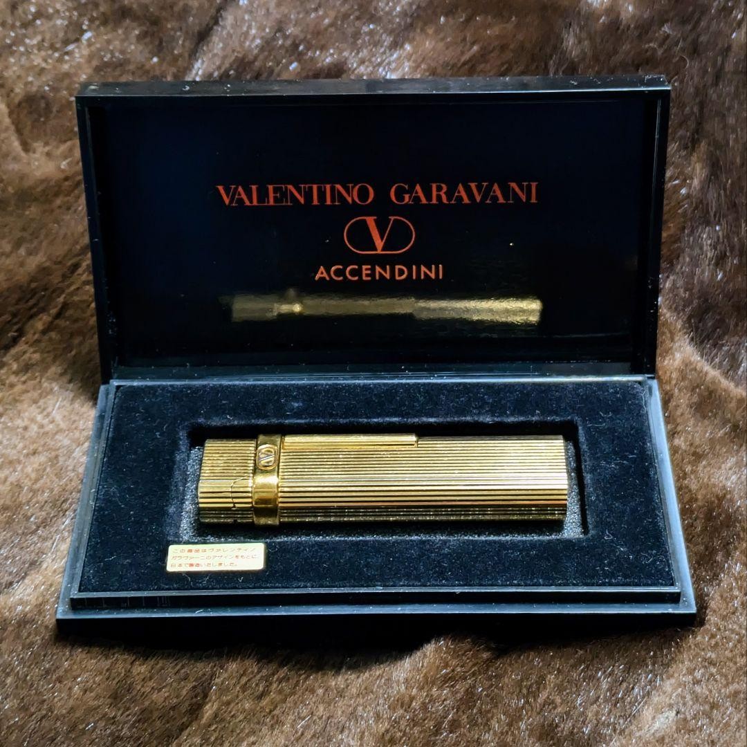 Valentino Garavani Vintage ACCENDINI Gold Lighter Used Classic Design
