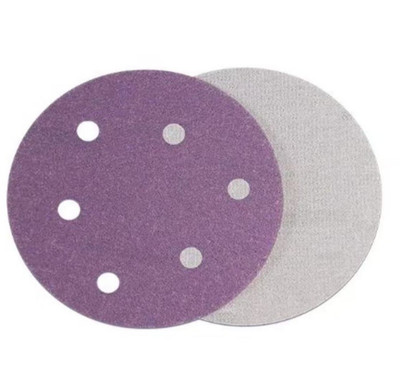 100Pack P1500, 6''Purple Film Ceramic Sanding Discs, Hook & Loop Backing Sandpape