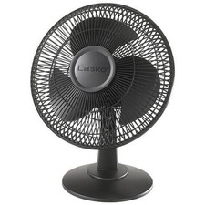 Ventilador de escritorio Lasko 2017 12" 3 velocidades oscilante TIL silencioso fácil agarre portátil NEGRO