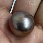 Huge 19-20mm natural South Sea Genuine rich purple Round Loose Pearl Undrilled 1