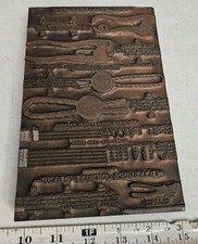 Bloque de impresión tipográfica vintage ferrocarril coche sello herramienta catálogo raro