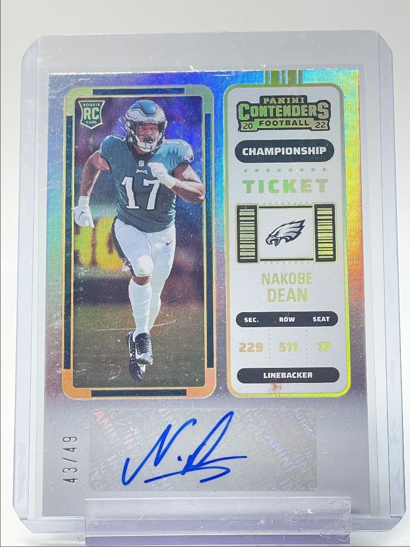 NAKOBE DEAN 2022 CONTENDERS CHAMPIONSHIP TICKET ROOKIE RC AUTO /49 Q0678