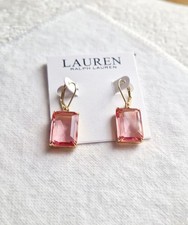 Image of Lauren Ralph Lauren Pink Crystal Drop Earrings New With Tag