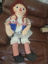 3pc Vintage Raggedy Ann  Andy Set - Rare 36" Jumbo Knickerbocker Era 400