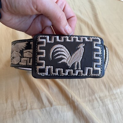 Authentic Mexican Charro Belt Brown, Cinto Vaquero Cinturon