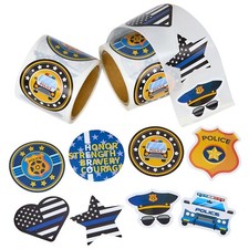 Police Stickers for Kids - 200 Pack of Law Enforcement Themed Designs