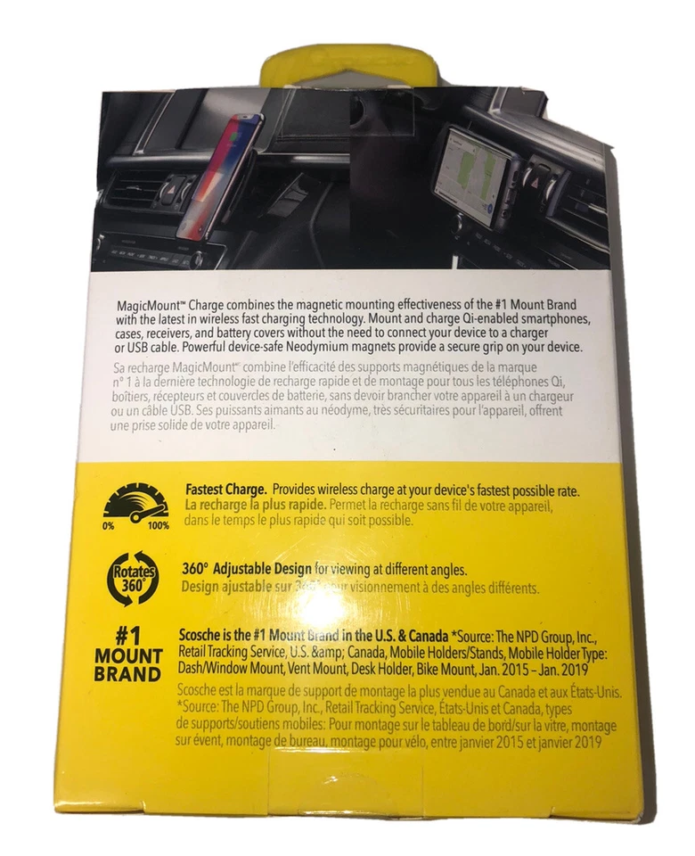 Montaje de ventilación de carga Scosche MagicMount Pro Qi negro carga rápida Foto 4 de 4