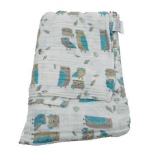 Aden Anais Cotton Muslin Crib Skirt Wise Guy Owls Organic Cotton