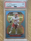 Patrick Mahomes 2021 Panini Prizm Light Blue Graded PSA 9 Mint - #190 - Chiefs