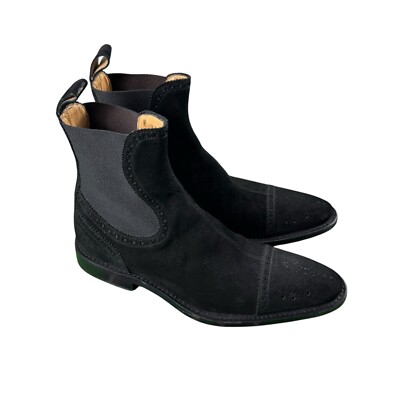Dolce and Gabbana Mens Slip On Wing Tip Black Suede Chelsea  display picture 2
