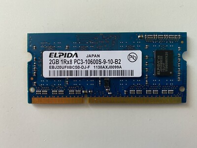 ELPIDA RAM 2GB 1Rx8 PC3-10600S-9-10-B2 SO-DIMM EBJ20UF8BCS0-DJ-F DDR3