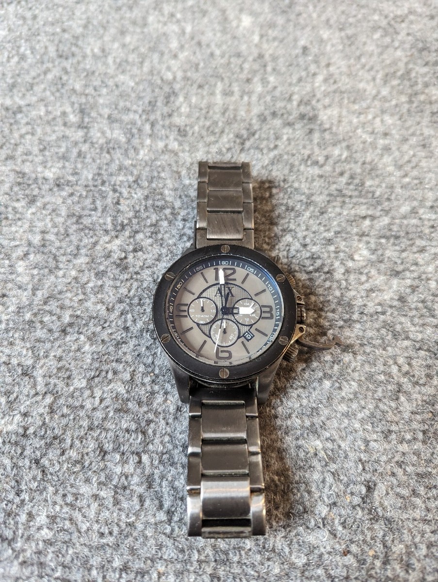 Armani Exchange AX1514 45mm Dark Gray Stainless Steel Mens Watch( Needs  Battery)