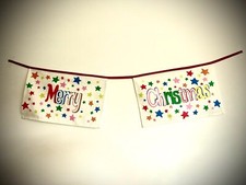 CATH KIDSTON LARGE MERRY CHRISTMAS DECORATION BUNTING 1.3m Flags 44cm By 28cm