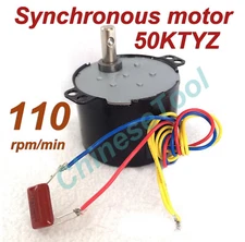 Synchronous Motor 50KTYZ AC 110V 120V 50/60Hz 110r/m CW/CCW 6W 0.6kgf.cm
