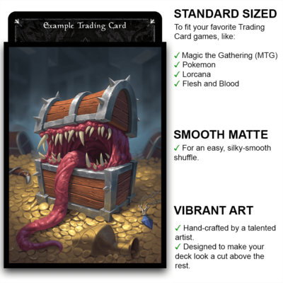 treasure card sleeves Treasure Chest Mimic – MTG Size – 100 Smooth Matte Card Sleeves