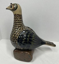 Vintage Carlos Villanueva Mexican Pottery Signed Bird Figurine 10” H