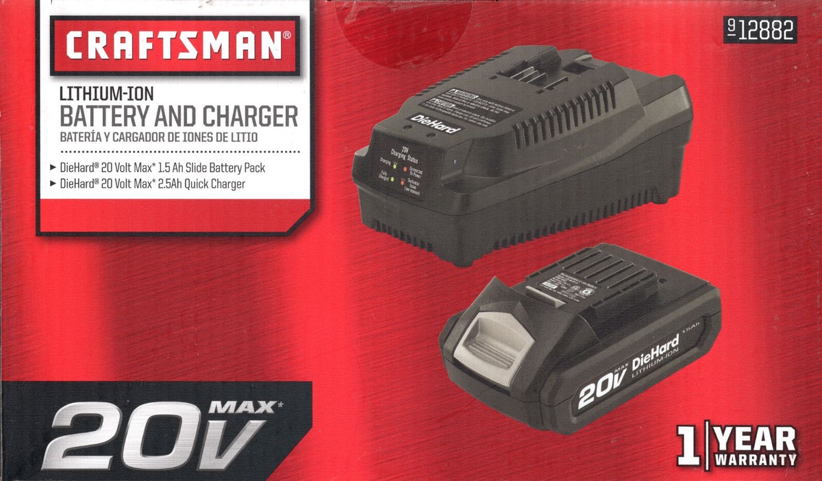 CRAFTSMAN GENUINE 20V 125.BL2015 1.5AH BATTERY & 125.CL25 2.5A