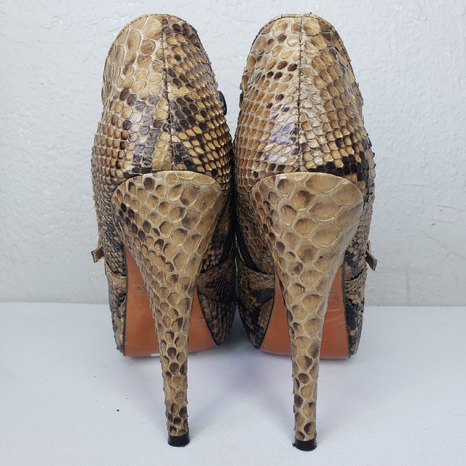 Riviere Ankle Platform Python Snake Leather High … - image 5