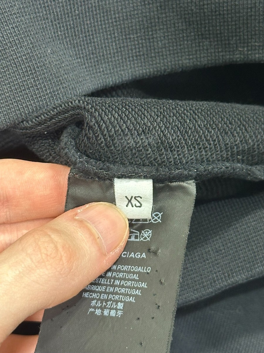 Authentic Balenciaga Sweatshirt Hood Logo Print Black Hoodie Authentic Balenciaga Sweatshirt Hood Logo Print Black Hoodie