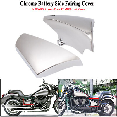 Chrome Battery Side Fairing Cover Fit For Kawasaki Vulcan 900 VN900D Classic LT