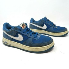 Youth Nike Air Force 1 Blue and White Star GS Shoes 5.5Y
