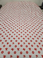 Pok mon Northwest Bedsheets Fitted Sheet and Flat Sheet Red and White Twin Bed