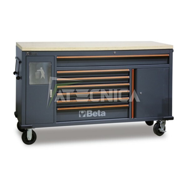 Modulo mobile con ruote Work Station con 7 cassetti Beta C45PRO MWS/W legno