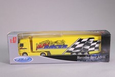 LE2866 WELLY 72130W train Ho Camion Mercedes Benz Actros remorque Moto Racer