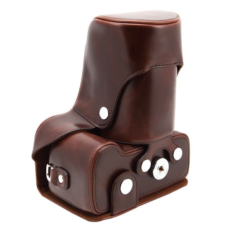 Leather Pouch Detachable Case Bag for Canon 70D 18-135mm Lens Camera Brown - Image 2 of 3