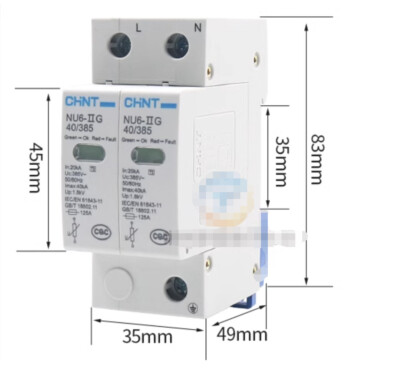 1Pcs New Surge Protective Device NU6-II 2P 40KA/385V