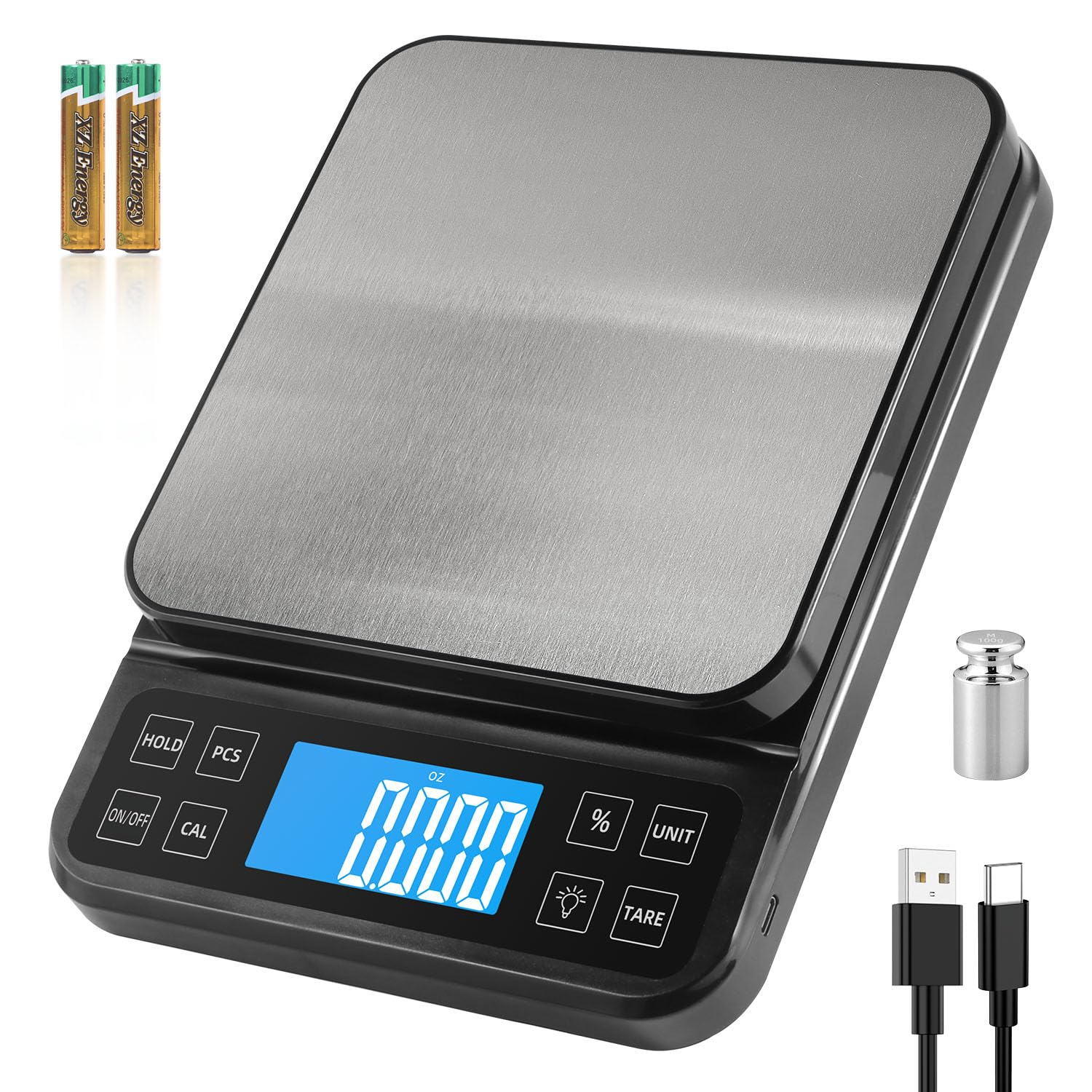 Large Kitchen Scale with 0.1G/0.001Oz High Precision, 5Kg/11Lb Bakery Scale With-image