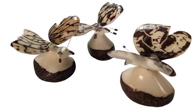 1 x Fair Trade Ecuador Tagua Schnitzerei | Vegan Elfenbein | SCHMETTERLING