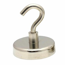 6x Powerful 32mm 34kg Magnetic Hooks | Neodymium Rare Earth Hook Hanger Holder