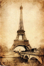 Eiffel Tower Rustik Poster 22x34 13411
