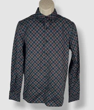 Perry Ellis Men's Blue Graphic Print Button up Shirt Size S