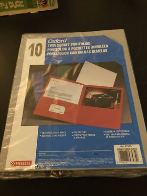 Vintage Oxford Twin Pocket Portfolios Pack Of 10 Gray Esselte 1997 New Unused