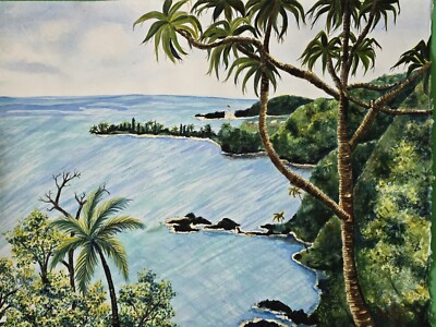 Original Watercolor Painting The Road To Hana 22x30in OOAK Maui Travel ar8