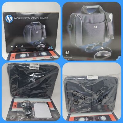 HP Laptop Messenger Bag Schwarz Schutz Aufbewahrung Tragetasche 15,4'' + Maus Neu 