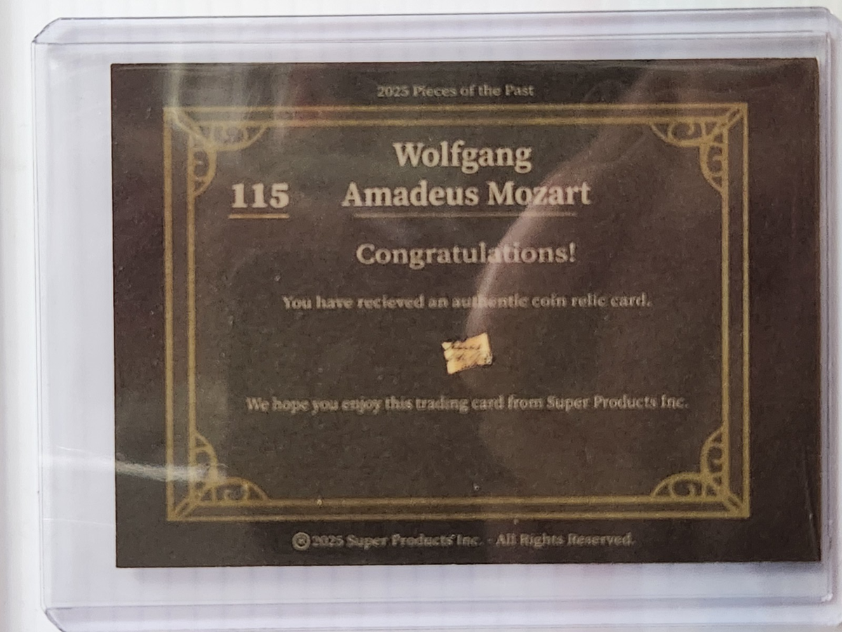 Wolfgang Amadeus Mozart 2025 Pieces Of The Past Authentic Coin