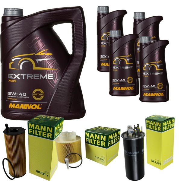 Mann Inspektionspaket 9L Mannol Extreme 5W-40 FüR Audi A6 Avant 2.7 TDI-image